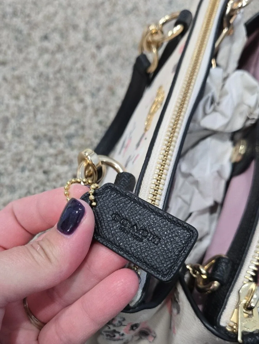 Coach Floral Mini Satchel in Cream, Pink and Black